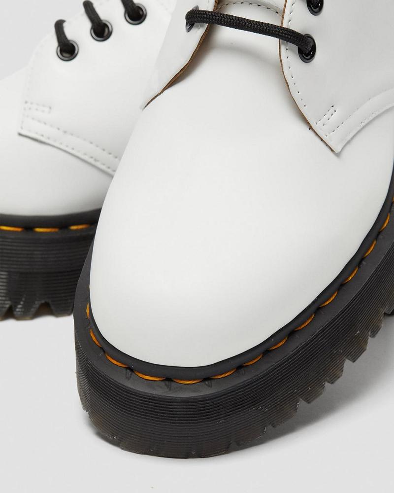 Men's Dr Martens 1461 Smooth Leather Platform Shoes White | AU 623FDN